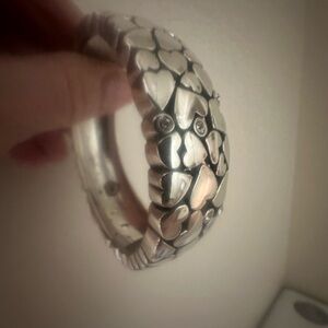 Brighton Silver Heart-Patterned Bracelet